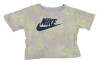Lila-zelené batikované crop tričko s logem Nike