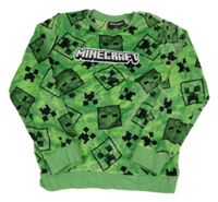 Zeleno-černá chlupatá vzorovaná mikina  Minecraft 