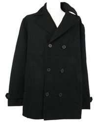 Pánský černý vlněný kabát Bexleys