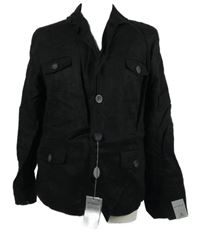 Nové - Dámský černý lněný kabátek Atmosphere 