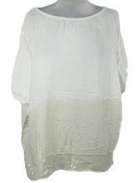 Dámská bílo-béžová halenka s flitry