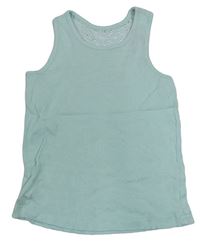Světlemodrý žebrovaný crop top s krajkou George