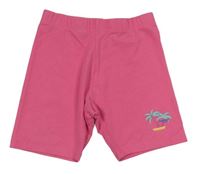 Růžové elastické kraťasy s palmami Primark