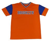 Oranžovo-modré sportovní tričko s nápisem Primark