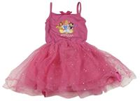 Růžové šaty s princeznemi a tylovou sukní Disney