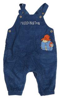 Tmavomodré laclové manšestráky s Paddingtonem Tu