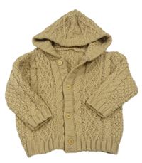 Béžový vzorovaný propínací svetr s kapucí George 