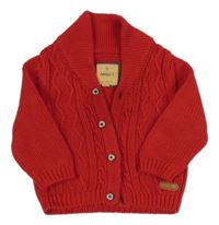 Červený vzorovaný propínací svetr Jasper Conran