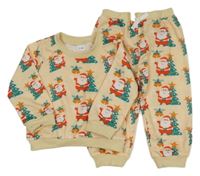 2 set - Světebéžová mikina se Santou + tepláky 