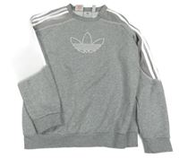 Šedo-bílá mikina Adidas