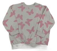 Smetanová mikina s motýly Peacocks