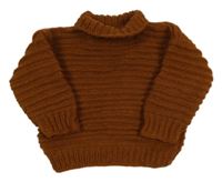 Medový žebrovaný pletený rolák 