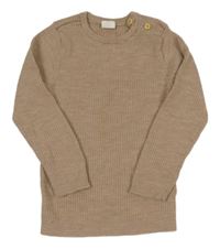 Pudrový žebrovaný lehký svetr H&M