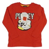 Nové - Červené triko s překlápěcími flitry - Pudsey George