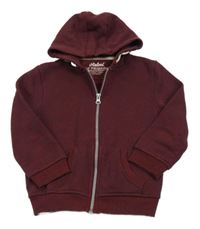 Vínová melírovaná propínací mikina s kapucí Rebel