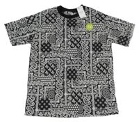 Nové - Černo-bílé vzorované tričko Nutmeg