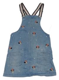 Modré riflové laclové šaty s Minnie Disney