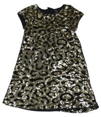 Černo-zlaté flitrové šaty 