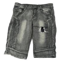 Tmavošedé riflové kraťasy s prošoupáním 