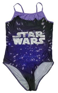 Černo-fialové vzorované jednodílné plavky - Star wars