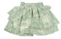 Zeleno-smetanová šifonová vrstvená sukně H&M