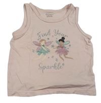 Světlerůžový crop top s vílami Primark