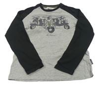 Šedo-černé triko s motorkami Ben Sherman