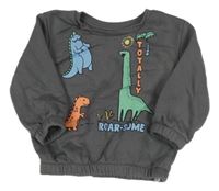 Šedá mikina s dinosaury Primark