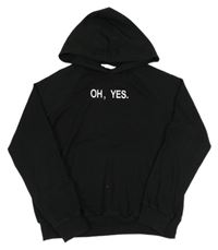 Černá mikina s nápisem a kapucí Shein 