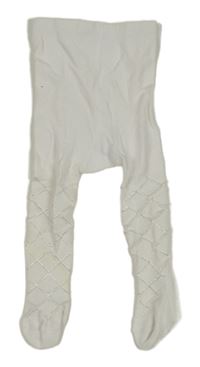 Bílé vzorované punčocháče 