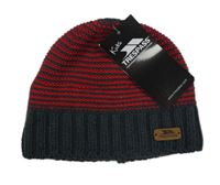 Nové - Šedo-červená pruhovaná pletená funkční čepice Trespass