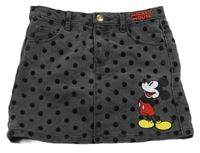 Šedá riflová sukně s Mckeym a puntíky Primark