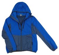 Tmavomodro-modrá softshellová bunda s kapucí Heldre