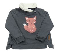 Šedá mikina s liškou a límcem Topolino