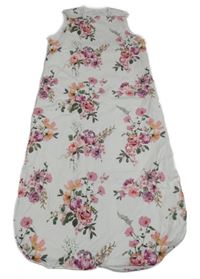 Bílý květovaný podšitý spací pytel s kytičkami Next 
