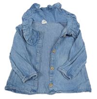 Modrá riflová halenka s volánky H&M