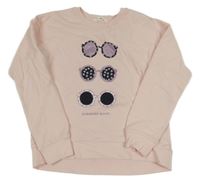 Světlerůžová mikina s brýlemi Mango