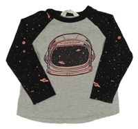 Šedo-černé triko s kosmonautem H&M