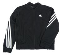 Černá propínací mikina s logem Adidas