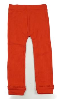 Červené žebrované tepláky s krajkou Nutmeg