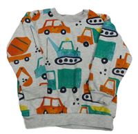 Šedá melírovaná mikina s auty Nutmeg