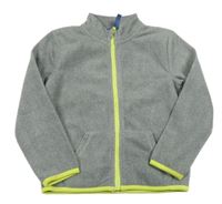 Šedá fleecová propínací mikina s rolákem KIDS