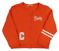 Červená propínací mikina s potiskem H&M