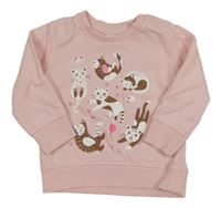 Světlerůžová mikina s kočkami Orsolino