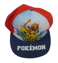 Červeno-tmavomodrá kšiltovka s Pokémonem 