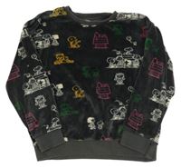 Tmavošedá chlupatá mikina se Snoopym M&S