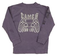 Fialovošedá mikina s ovladačem George 