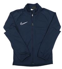 Tmavomodro-bílá propínací sportovní funkční mikina s logem Nike 