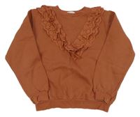 Rezavá mikina s volánky H&M