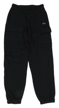 Černé cargo cuff kalhoty C&A